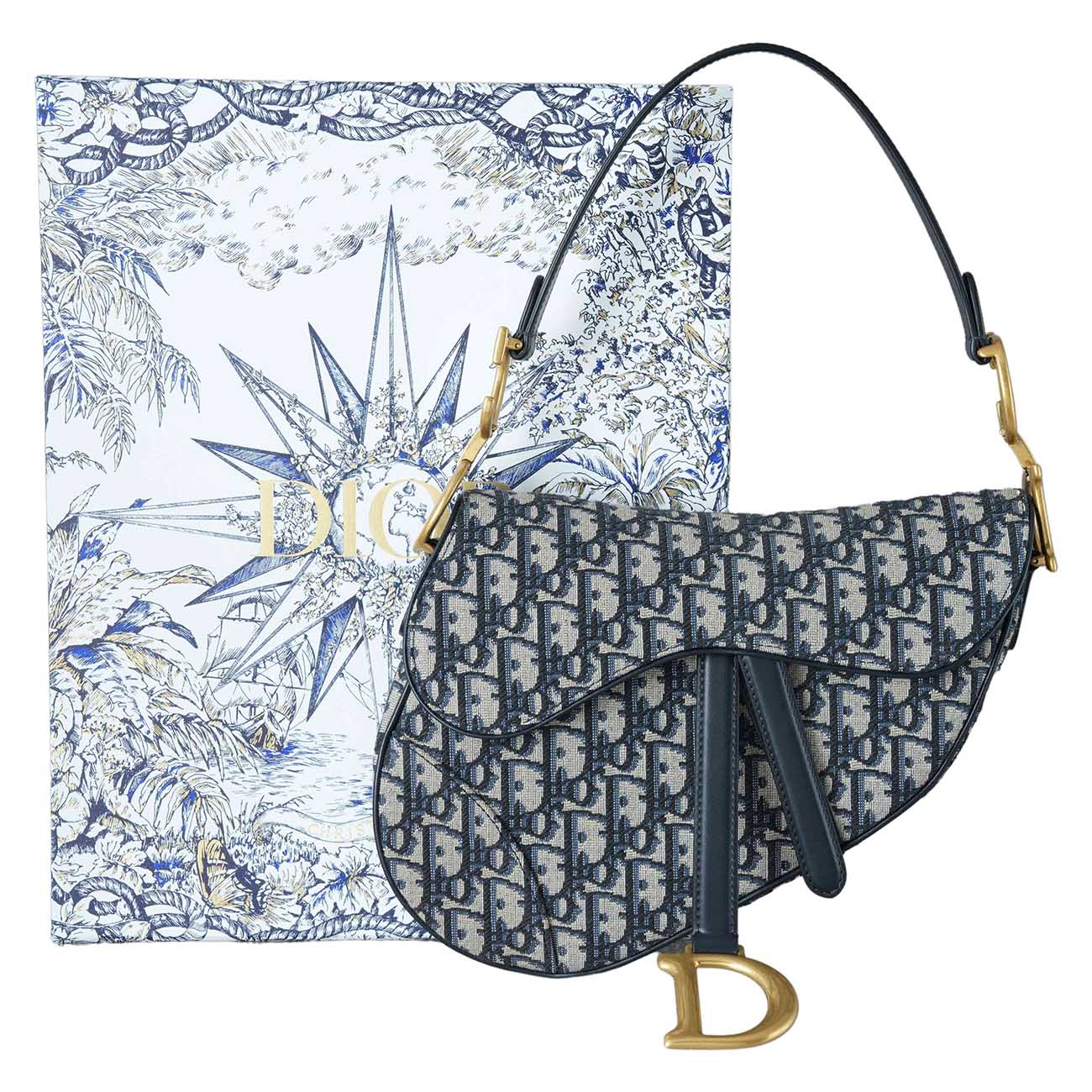 CHRISTIAN DIOR(USED)크리스찬디올 오블리크 새들백 미듐
